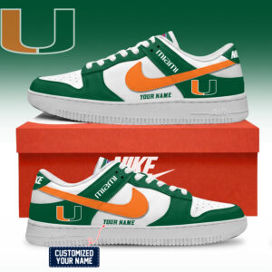 Miami Hurricanes NCAA Custom Air Force Shoes