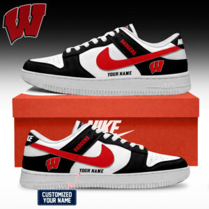 Wisconsin Badgers NCAA Custom Air Force Shoes