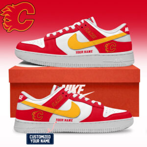 Calgary Flames NHL Custom Air Force Shoes